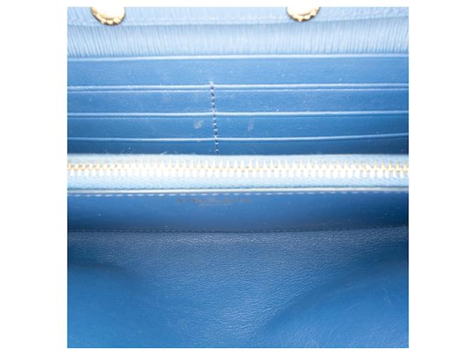 Borsa a tracolla Prada Saffiano Wallet On Chain Blu - vista 4