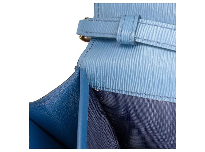 Borsa a tracolla Prada Saffiano Wallet On Chain Blu - vista 6