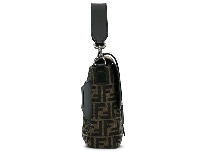Borsa a tracolla convertibile Fendi Large Zucca Canvas Marrone - vista 3