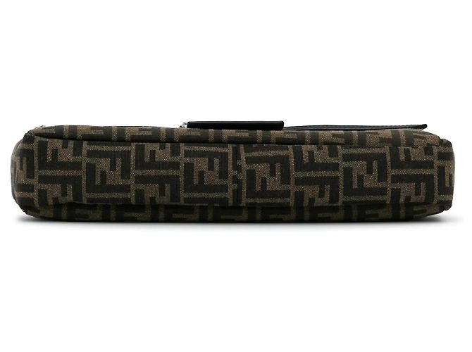 Borsa a tracolla convertibile Fendi Large Zucca Canvas Marrone - vista 5