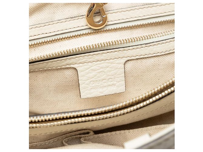 Gucci Bella Leder Tote Bag in Weiß, Medium - Ansicht 5