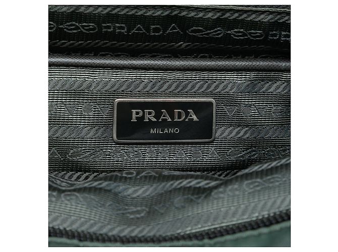 Borsa Tote Satchel Convertible con Zip Tessuto Prada Grigio - vista 5