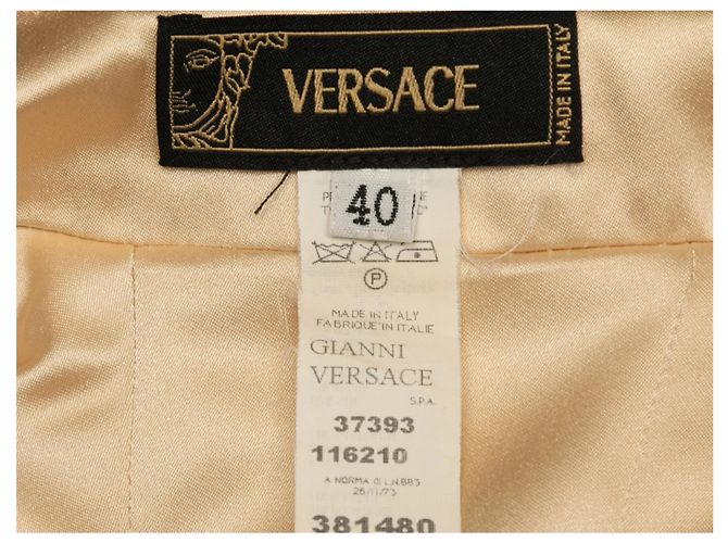 Medusa Vestido con cinturón de seda Champagne Versace Primavera/Verano 2005 Talla IT 40 Dorado - vista 3