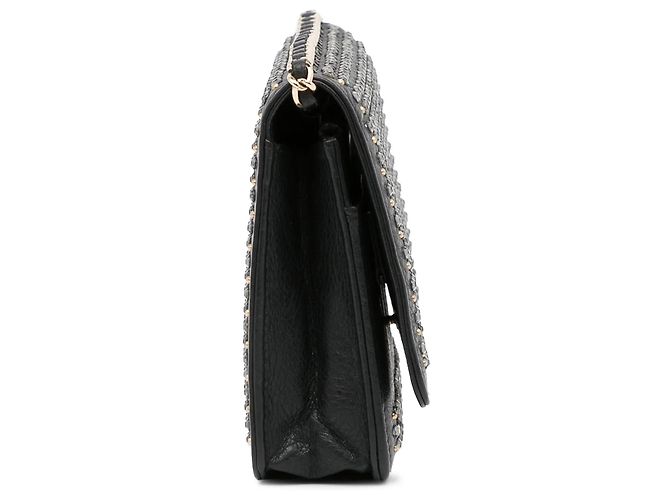 Borsa a tracolla Chanel Wallet on Chain in pelle borchiata nera Nero - vista 3