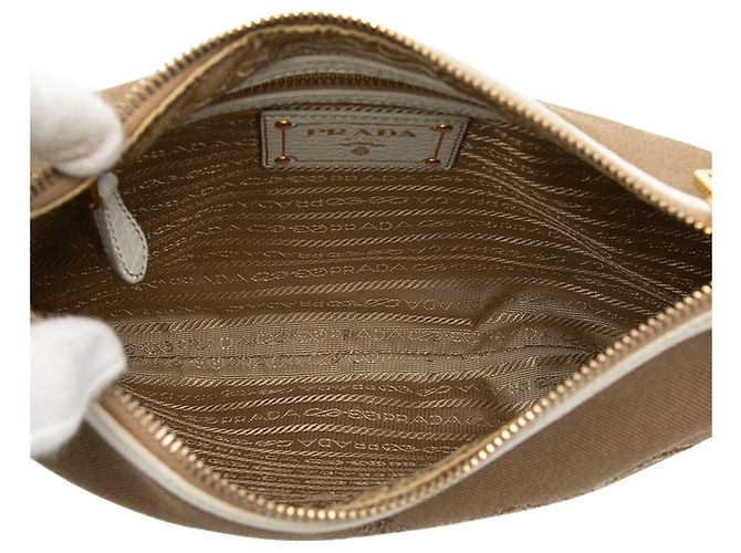 Bolso bandolera Prada Canvas Canapa Logo color Tan Camello - vista 4