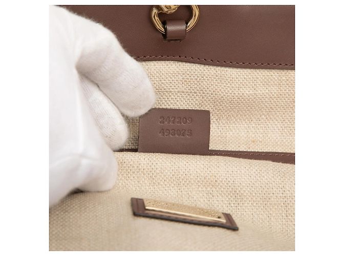 Tote in tela marrone Gucci Craft - vista 6