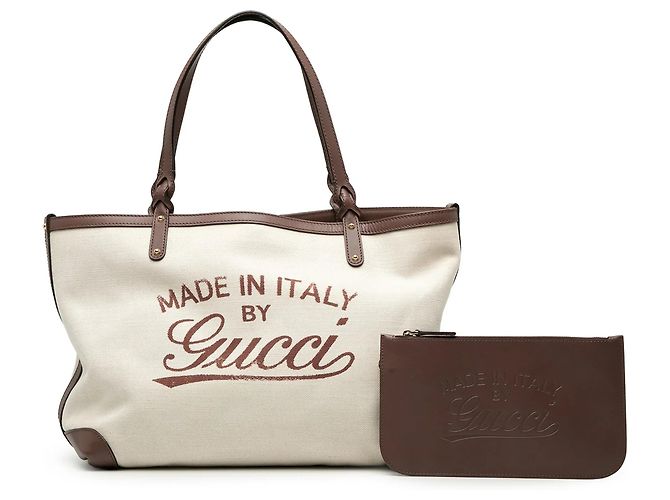 Tote in tela marrone Gucci Craft - vista 8