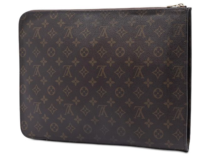 Pasta Executiva Louis Vuitton Monogram Poche Documents Portfolio Marrom - vista 2