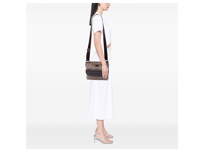Borsa a tracolla Gucci GG Canvas beige - vista 6