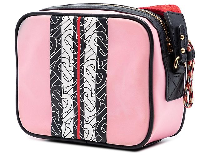 Borsa a tracolla per bambini Burberry TB Monogram Nylon Stripe rosa - vista 2