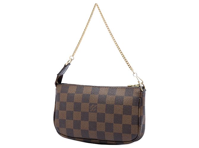 Borsa Louis Vuitton Damier Ebene Mini Pochette Accessoires marrone - vista 2