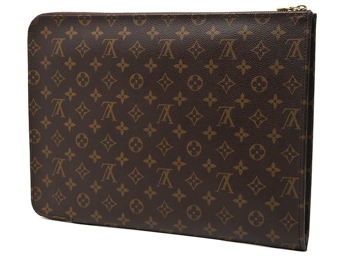 Brown Louis Vuitton Monogram Poche Documents Portfolio Business Bag - view 2