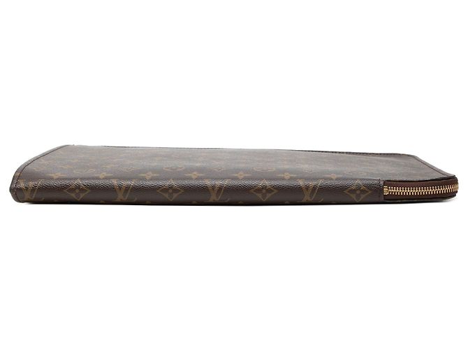 Brown Louis Vuitton Monogram Poche Documents Portfolio Business Bag - view 3