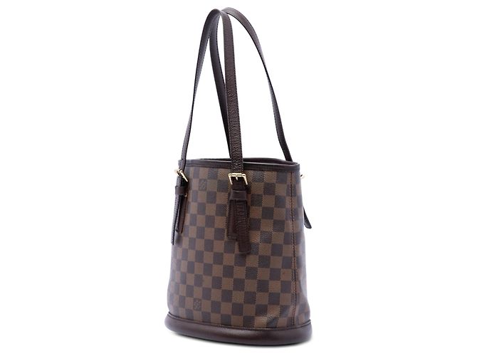 Bucket Borsa a secchiello Marais in Damier Ebene marrone Louis Vuitton - vista 2