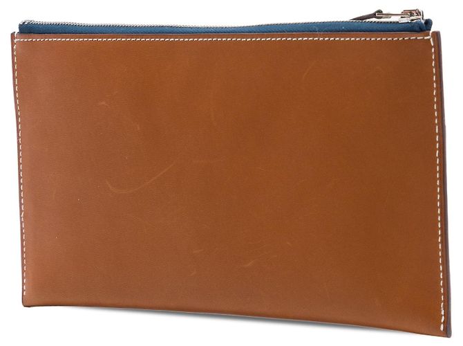 Pochette Rooroo in Barenia ed Epsom marrone Hermès - vista 2