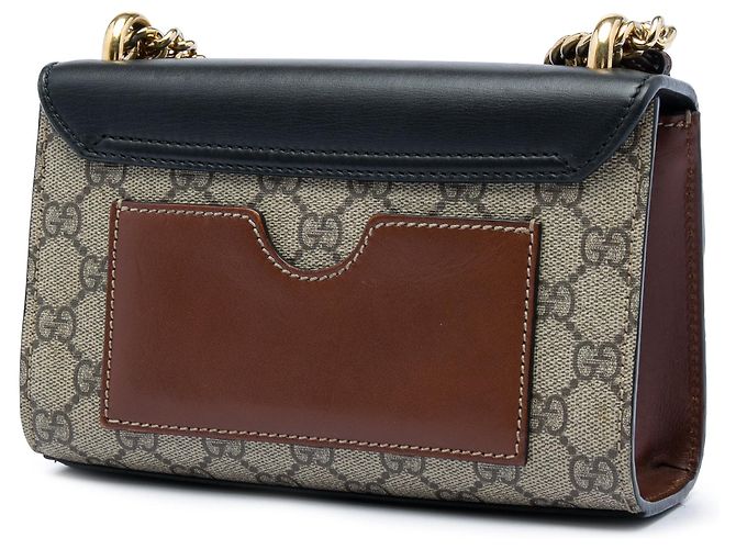 Padlock Borsa a tracolla Gucci Small GG Supreme con lucchetto beige - vista 2