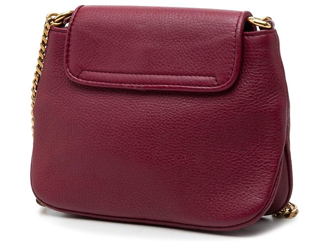 Borsa a tracolla con catena Gucci 1973 Small in vitello rosso - vista 2