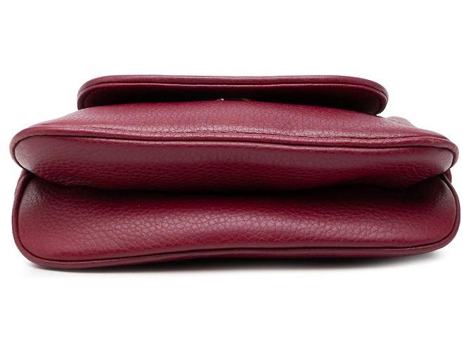 Borsa a tracolla con catena Gucci 1973 Small in vitello rosso - vista 3
