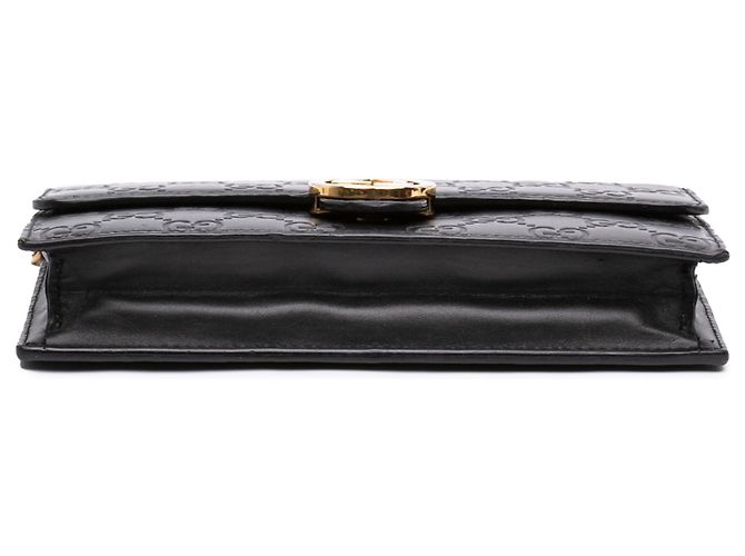 Borsa a tracolla con catena Gucci Guccissima nera con G intrecciate Nero - vista 3