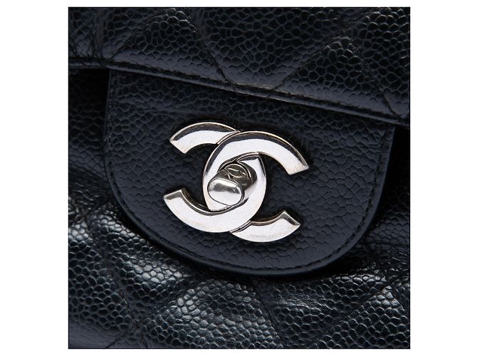 Borsa a tracolla Chanel Jumbo Classic Caviar Single Flap Nera Nero - vista 5