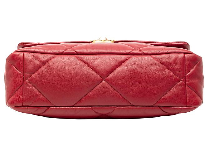 Borsa Chanel Large 19 in agnello rosso - vista 3
