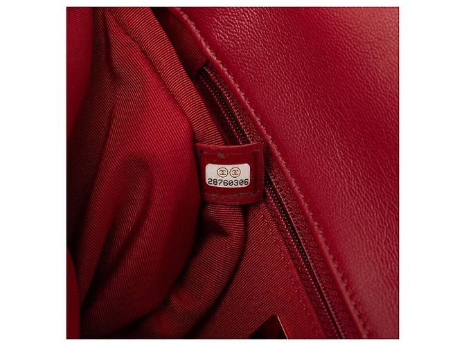 Borsa Chanel Large 19 in agnello rosso - vista 6