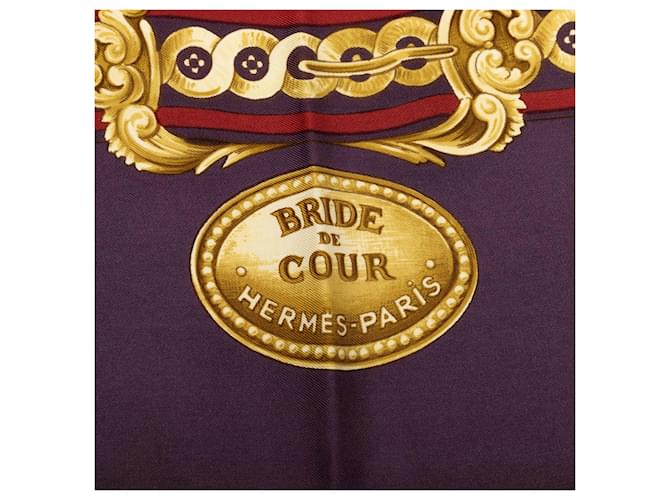 Foulard di seta Hermès Bride de Cour Viola 90 Porpora - vista 2