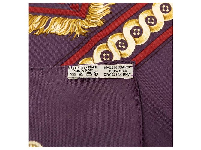 Foulard di seta Hermès Bride de Cour Viola 90 Porpora - vista 3