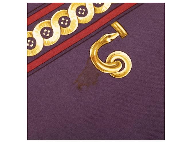Foulard di seta Hermès Bride de Cour Viola 90 Porpora - vista 6