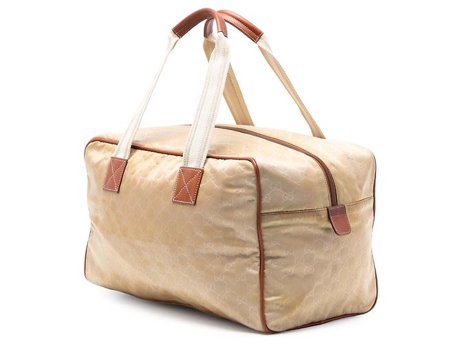 Borsa da viaggio Gucci GG Nylon Web beige - vista 2