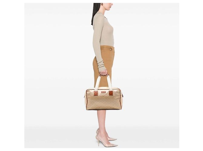 Borsa da viaggio Gucci GG Nylon Web beige - vista 7