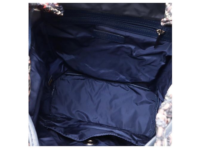 Blauer Chanel CC Nylon-Tweed-Rucksack mit Print - Ansicht 3