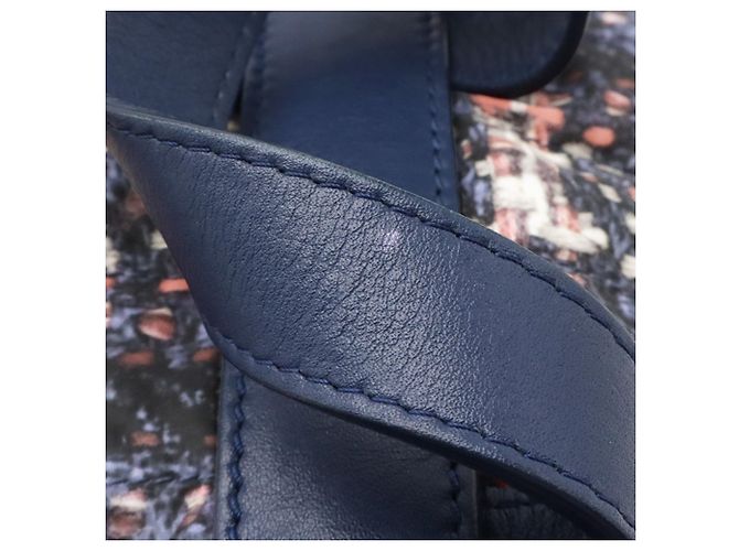 Blauer Chanel CC Nylon-Tweed-Rucksack mit Print - Ansicht 7