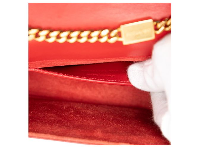 Borsa a tracolla Kate Small in pelle di vitello liscia con monogramma rosso Saint Laurent - vista 6