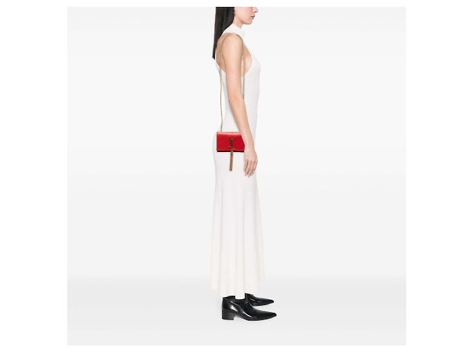Borsa a tracolla Kate Small in pelle di vitello liscia con monogramma rosso Saint Laurent - vista 7