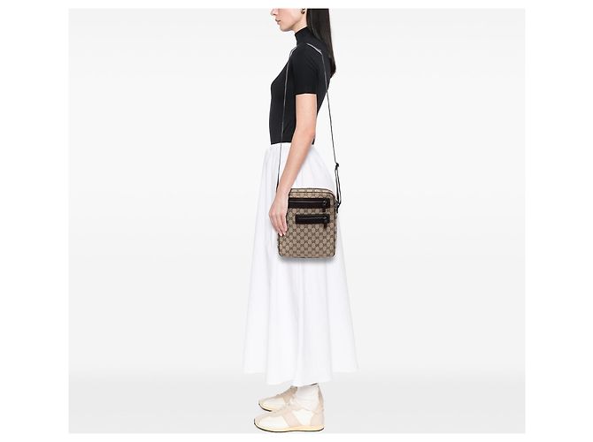 Borsa a tracolla Gucci GG Canvas Beige - vista 7