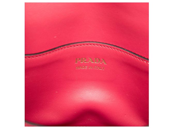 Borsa a tracolla envelope monocromatica in pelle Saffiano rosa Prada - vista 5