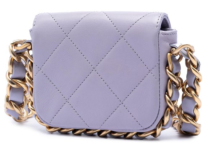Borsa a tracolla Chanel Mini Quilted Calfskin Framing Chain Flap Viola Porpora - vista 2
