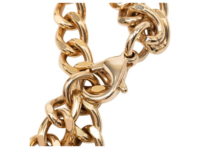 Cinturón de doble cadena Chanel Gold Plated Strass Coco Plaque Gold Dorado - vista 4