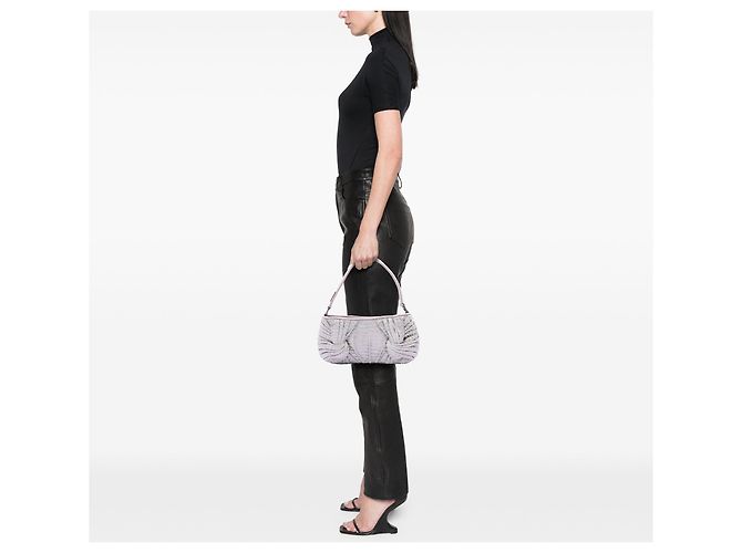 Borsa a tracolla con frange in pelle Burberry Prorsum viola Porpora - vista 7