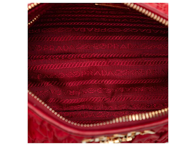 Borsa a tracolla Prada Tessuto Gaufre rossa Rosso - vista 4