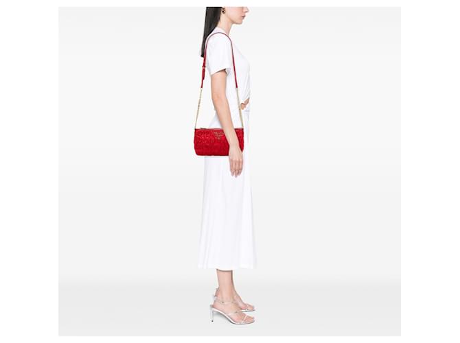 Borsa a tracolla Prada Tessuto Gaufre rossa Rosso - vista 6