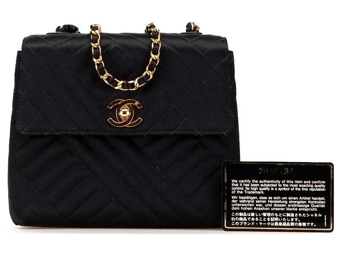 Borsa a tracolla Chanel Mini Square Diagonal Quilted Satin Single Flap nera Nero - vista 10