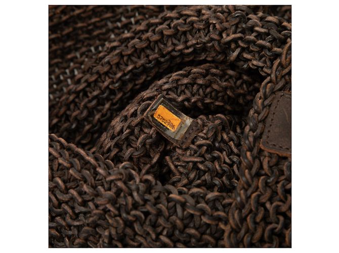 Chanel CC Strick-Kalbsleder Schultertasche Braun - Ansicht 6