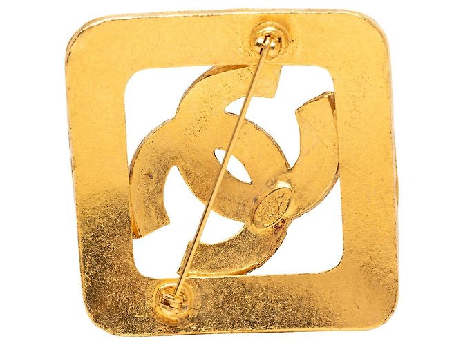 Spilla Chanel CC placcata oro e diamanti D'oro - vista 2