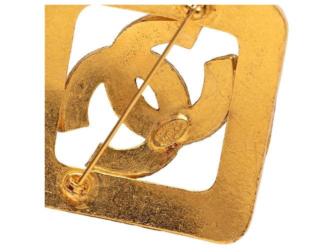 Spilla Chanel CC placcata oro e diamanti D'oro - vista 3
