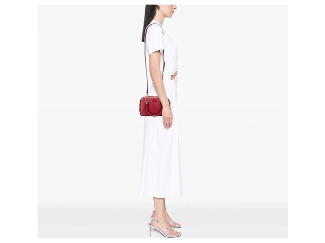 Bamboo Borsa Microguccissima Bree Small rossa di Gucci Rosso - vista 11
