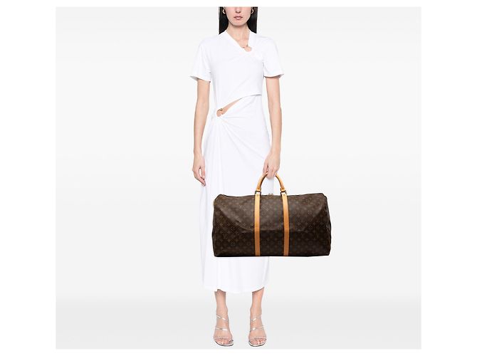 Borsa da viaggio Louis Vuitton Monogram Keepall 60 marrone - vista 7