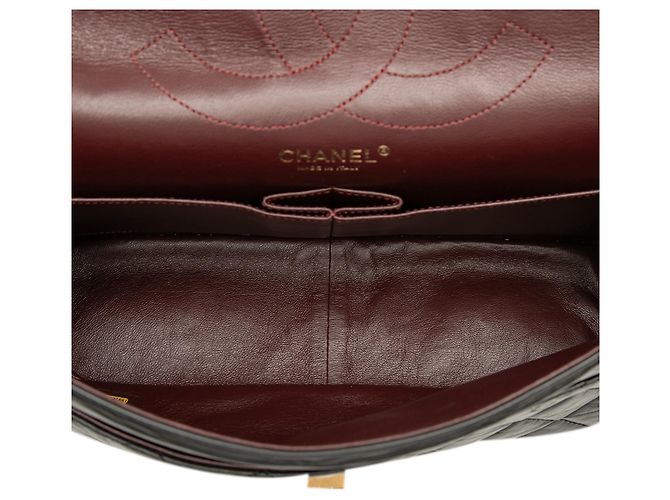 Borsa a tracolla Chanel Reissue 2.55 Double Flap in pelle di vitello invecchiata trapuntata nera Nero - vista 4