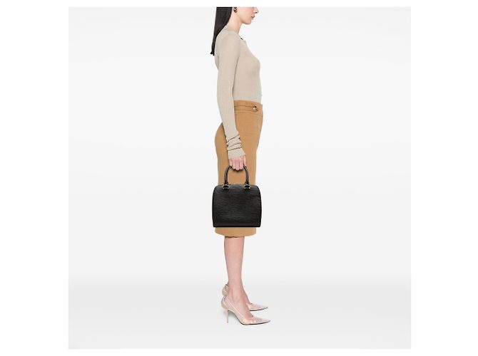 Borsa Louis Vuitton Epi Pont Neuf PM Nera Nero - vista 7